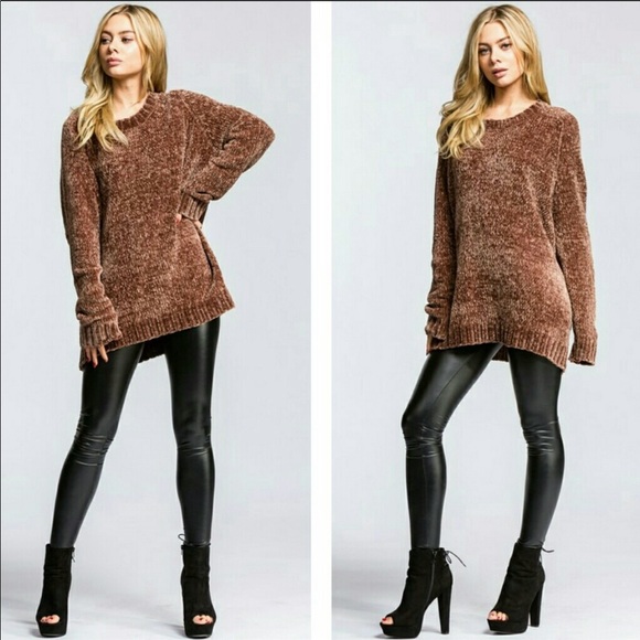 Mochaccino chenille sweater in small, med, large - Picture 2 of 2